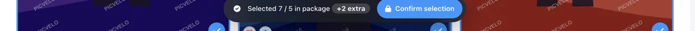Counter: Selected 7 / 5 in package, plus 2 extra