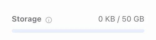 The used storage bar in the panel's side menu